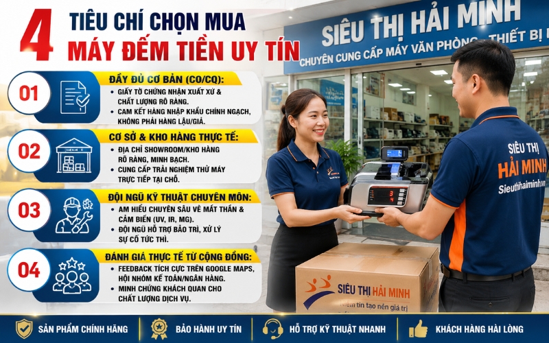 Tiêu chí lựa chọn địa chỉ bán máy đếm tiền uy tín