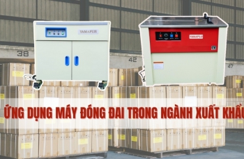 Ứng dụng máy đóng đai trong ngành xuất khẩu hàng hóa