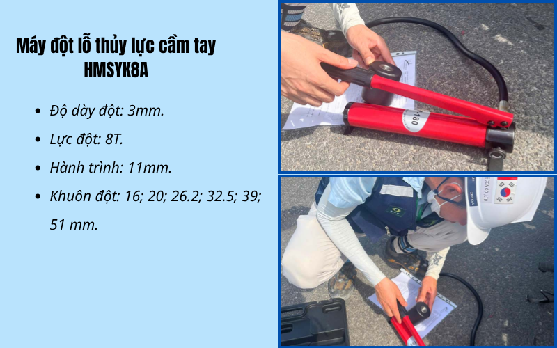Máy đột lỗ thủy lực cầm tay HMSYK8A