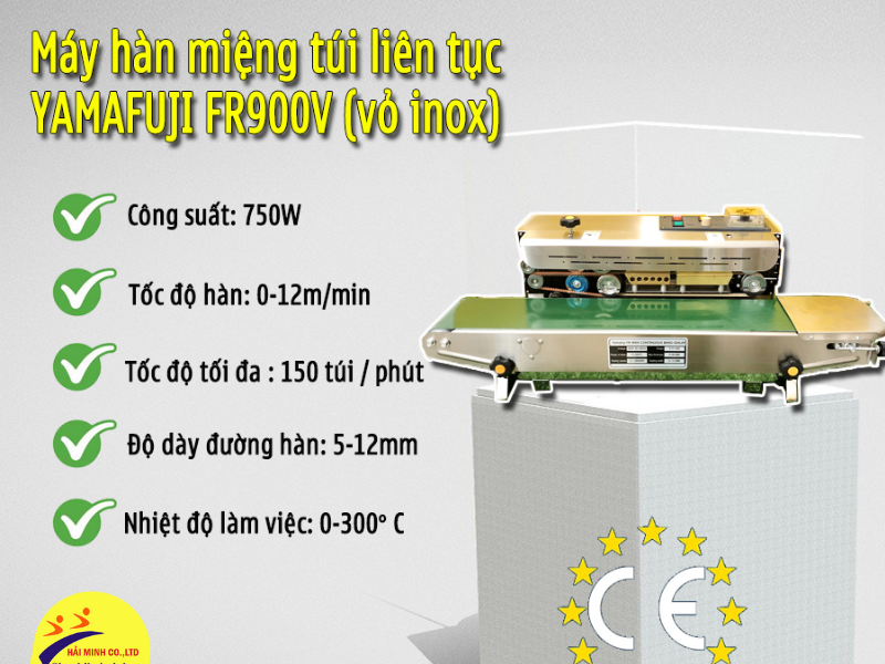 Máy hàn miệng túi liên tục Yamafuji FR900V