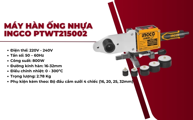 Máy hàn ống nhựa Ingco PTWT215002