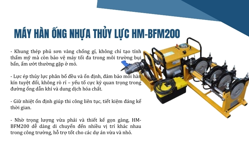 Máy hàn ống nhựa thủy lực HM-BM200