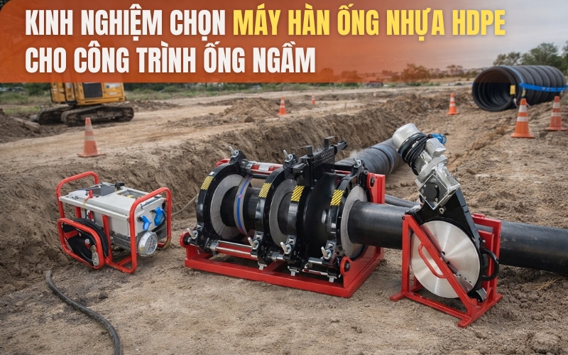 Kinh nghiệm chọn máy hàn ống nhựa HDPE cho công trình ống ngầm