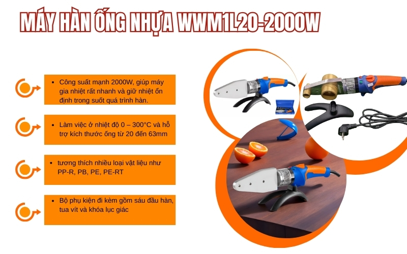 Máy hàn ống nhựa WWM1L20-2000w
