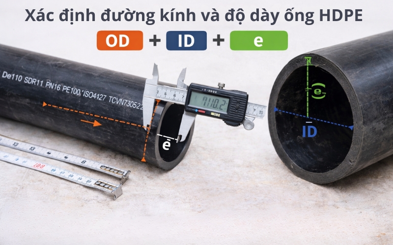 Xác định đường kính và độ dày ống HDPE