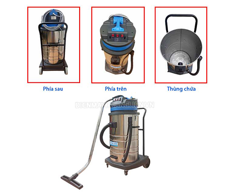 Máy hút bụi công nghiệp 3 motor sở hữu thiết kế hiện đại