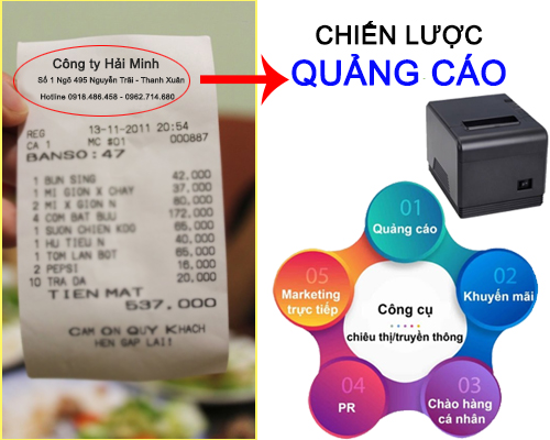 Máy in bill là công cụ hỗ trợ quảng cáo hiệu quả