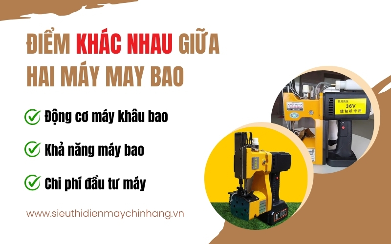 Điểm khác nhau giữa hai máy may bao bì