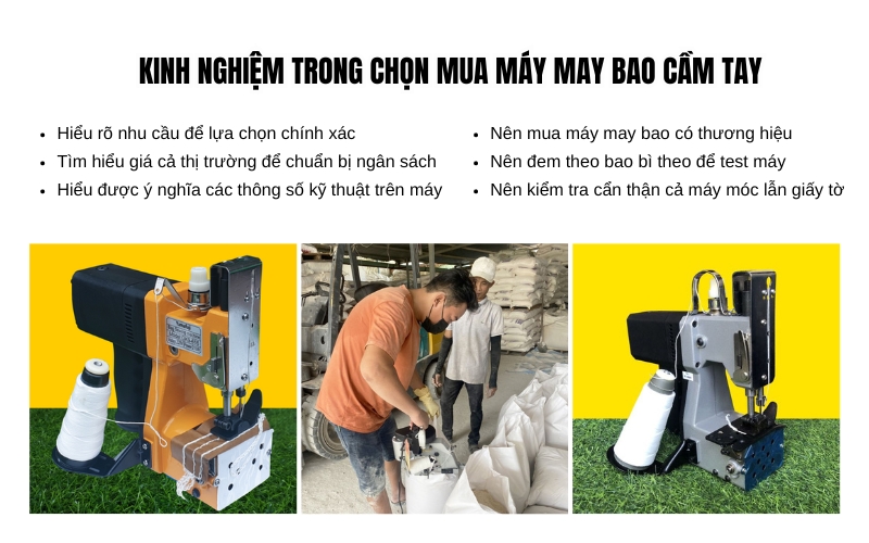 Kinh nghiệm quan trọng trong chọn mua máy may bao cầm tay