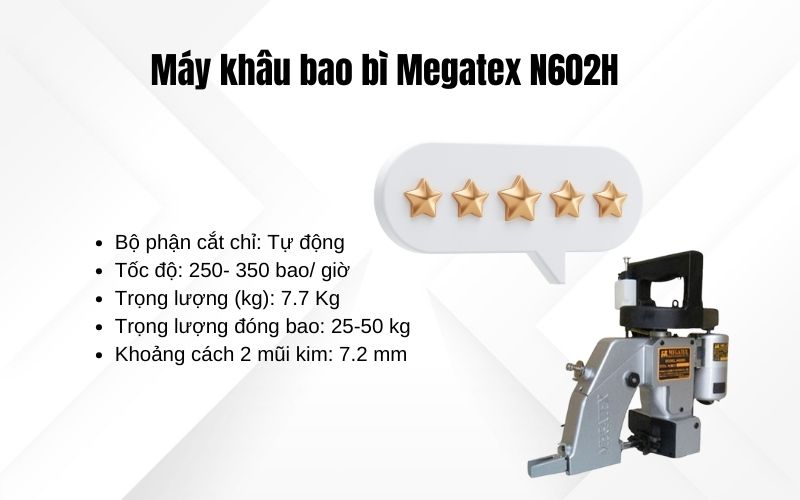 Máy khâu bao bì Megatex N602H