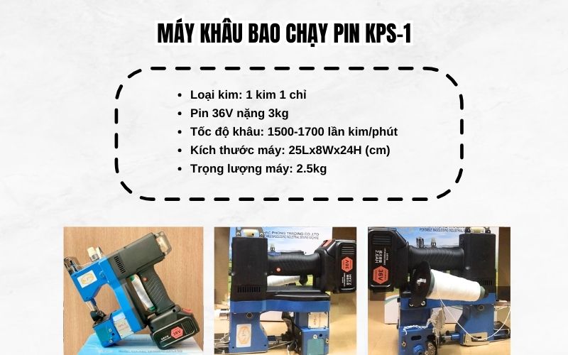 Máy khâu bao chạy pin KPS-1