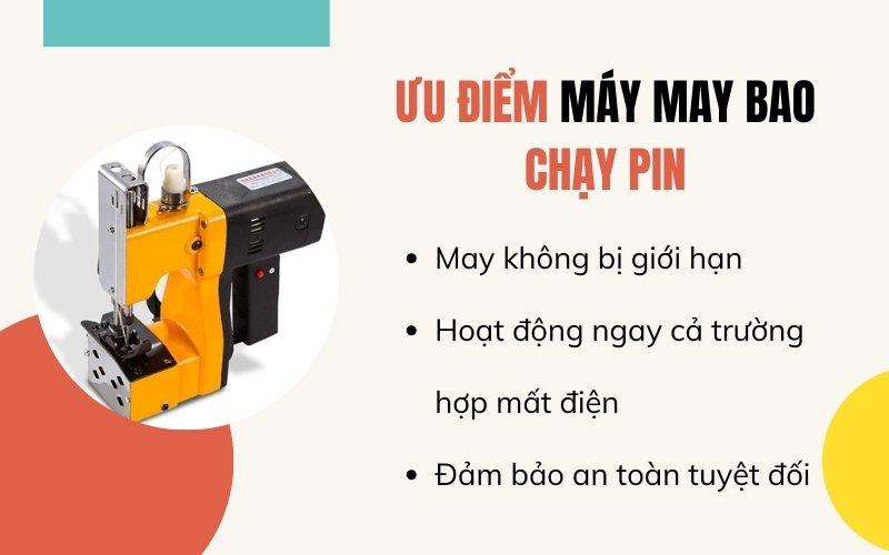 Máy khâu bao chạy pin có ưu nhược điểm gì