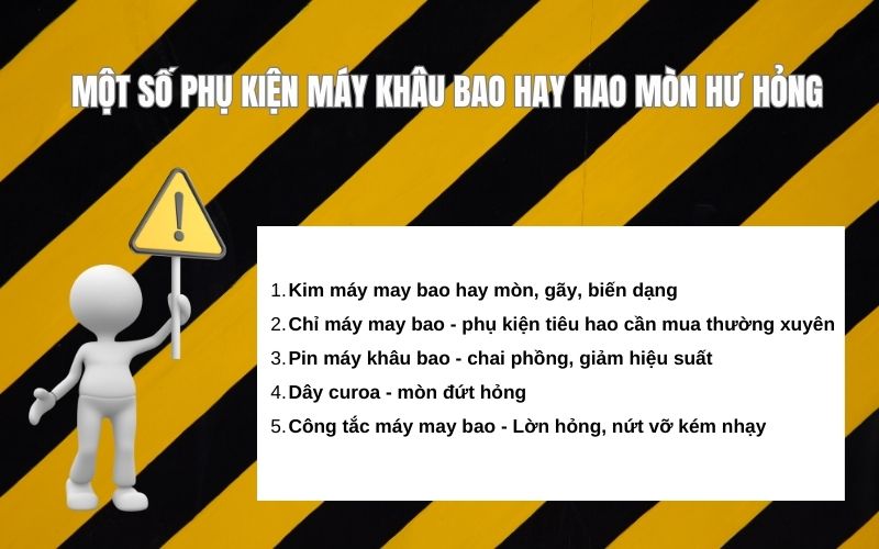 Một số phụ kiện máy khâu bao hay hao mòn hư hỏng