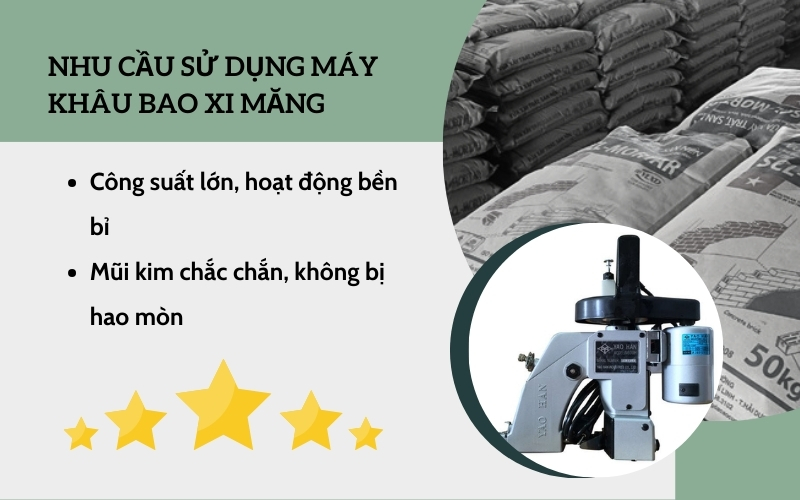 Nhu cầu sử dụng máy khâu bao xi măng