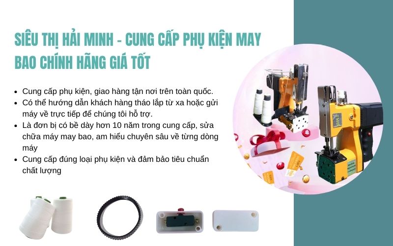 Siêu thị Hải Minh cung cấp phụ kiện may bao chính hãng