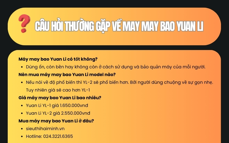 câu hỏi thường gặp về may may bao Yuan Li