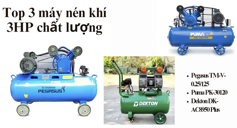 Review top 3 máy nén khí 3HP chất lượng
