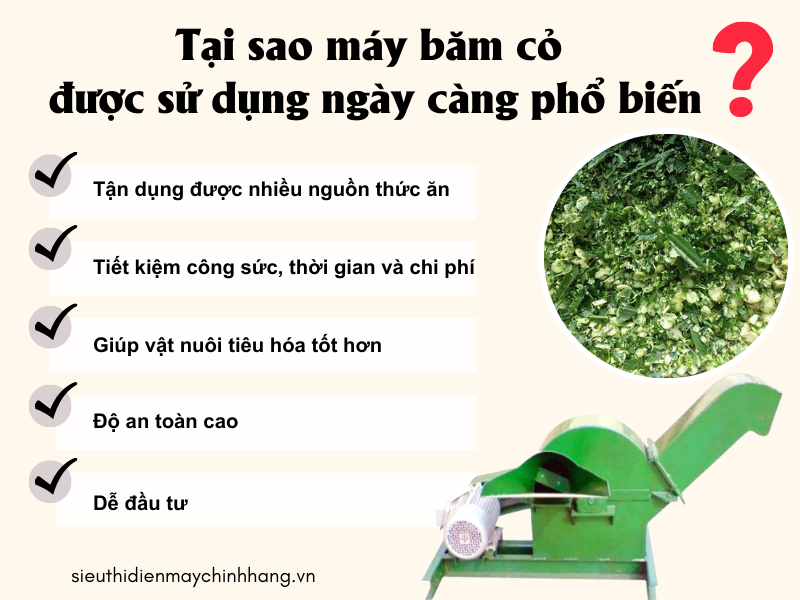 Tại sao máy băm cỏ được sử dụng ngày càng phổ biến