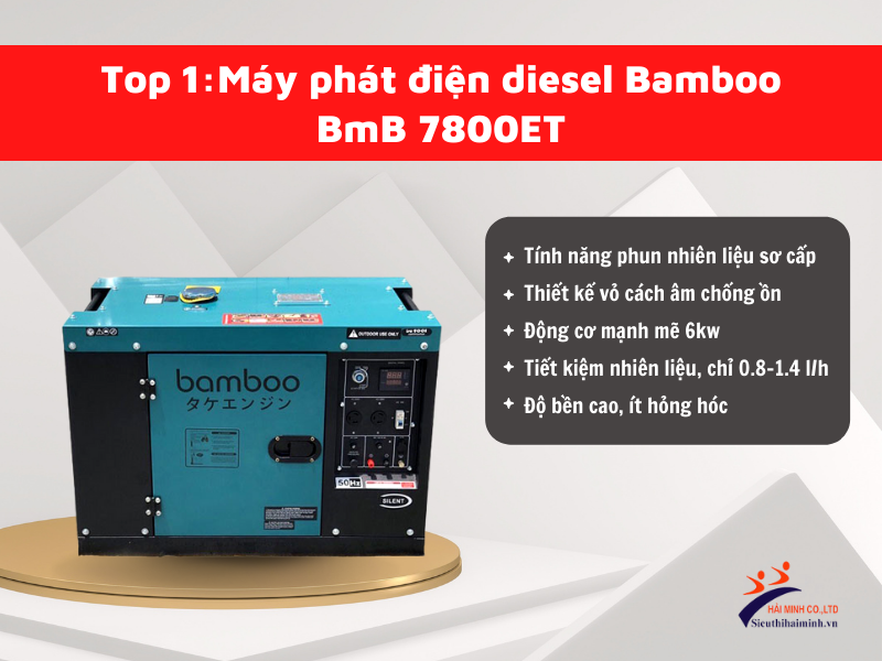 Máy phát điện diesel Bamboo BmB 7800ET