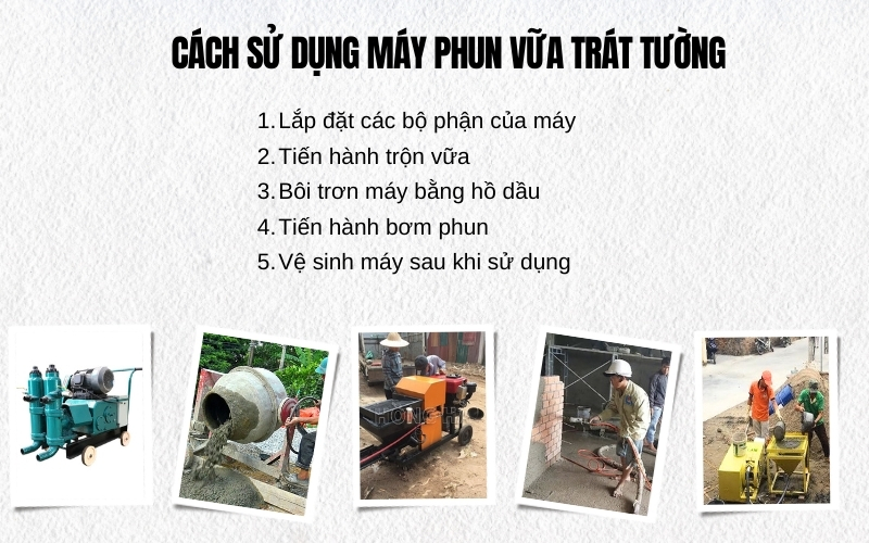 Cách sử dụng máy phun vữa trát tường