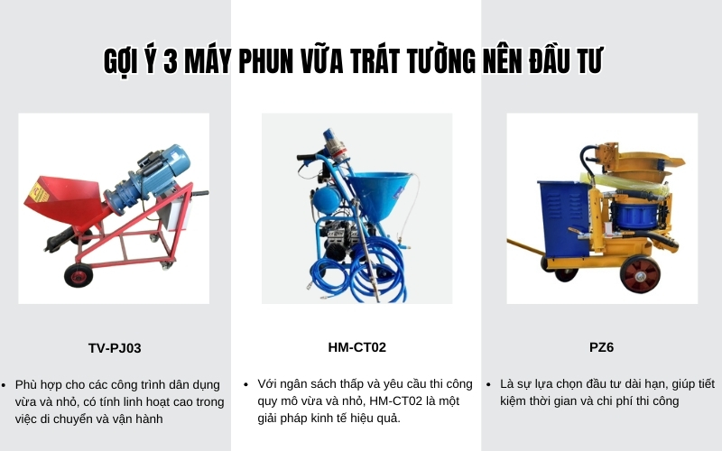 Gợi ý 3 máy phun vữa trát tường nên đầu tư