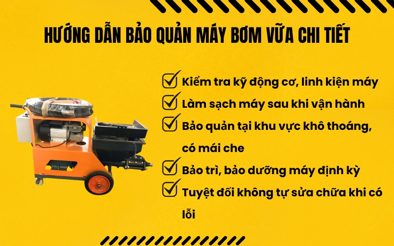 Hướng dẫn bảo quản máy bơm vữa chi tiết