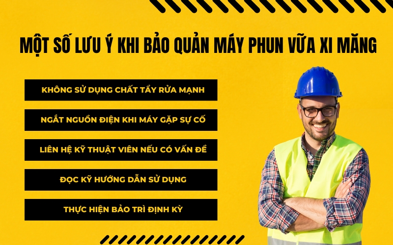 Một số lưu ý khi bảo quản máy phun vữa xi măng