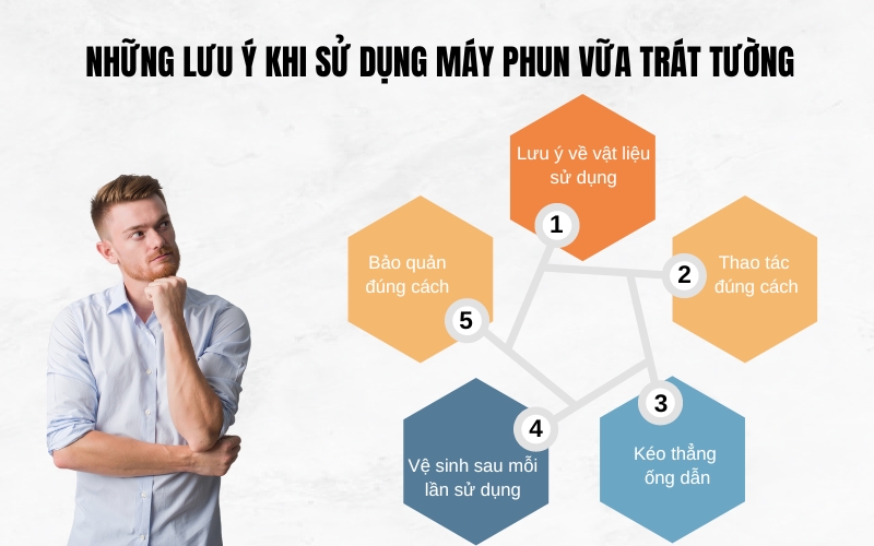 Những lưu ý khi sử dụng máy phun vữa trát tường