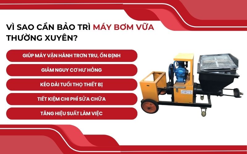 Vì sao cần bảo trì máy bơm vữa thường xuyên?
