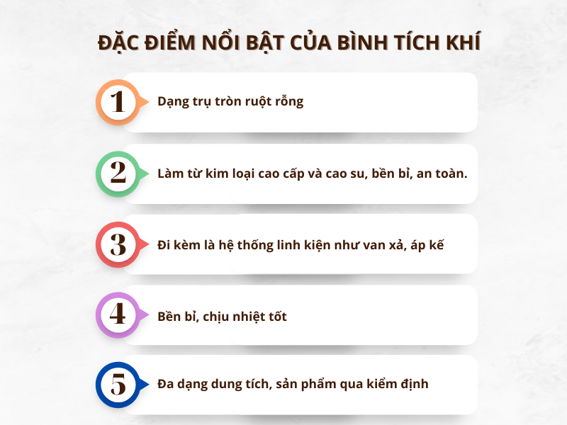 Đặc điểm nổi bật của bình tích khí