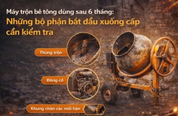 Máy trộn bê tông dùng sau 6 tháng: Những bộ phận bắt đầu xuống cấp cần kiểm tra