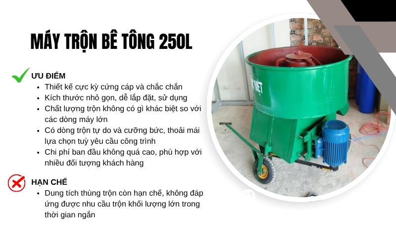 Máy trộn bê tông 250L