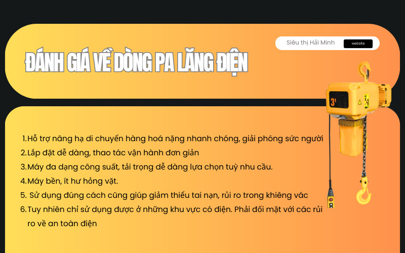 Đánh giá về dòng pa lăng điện