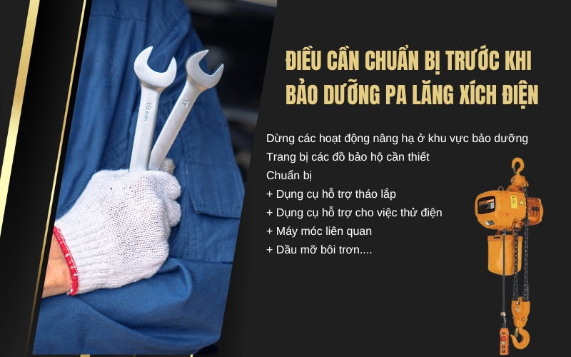 Những điều cần chuẩn bị trước khi bảo dưỡng pa lăng xích điện
