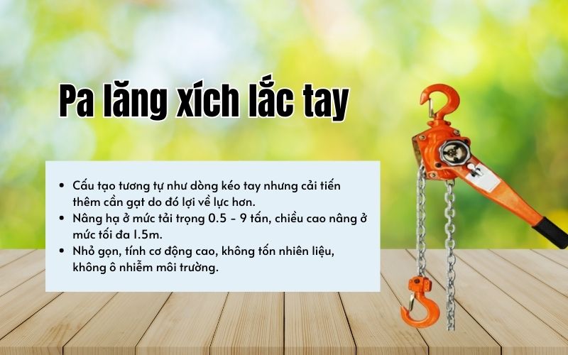 Pa lăng xích lắc tay