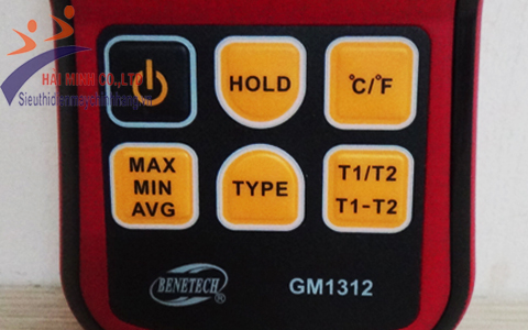 phím chức năng máy đo nhiệt độ tiếp xúc Benetech GM1312