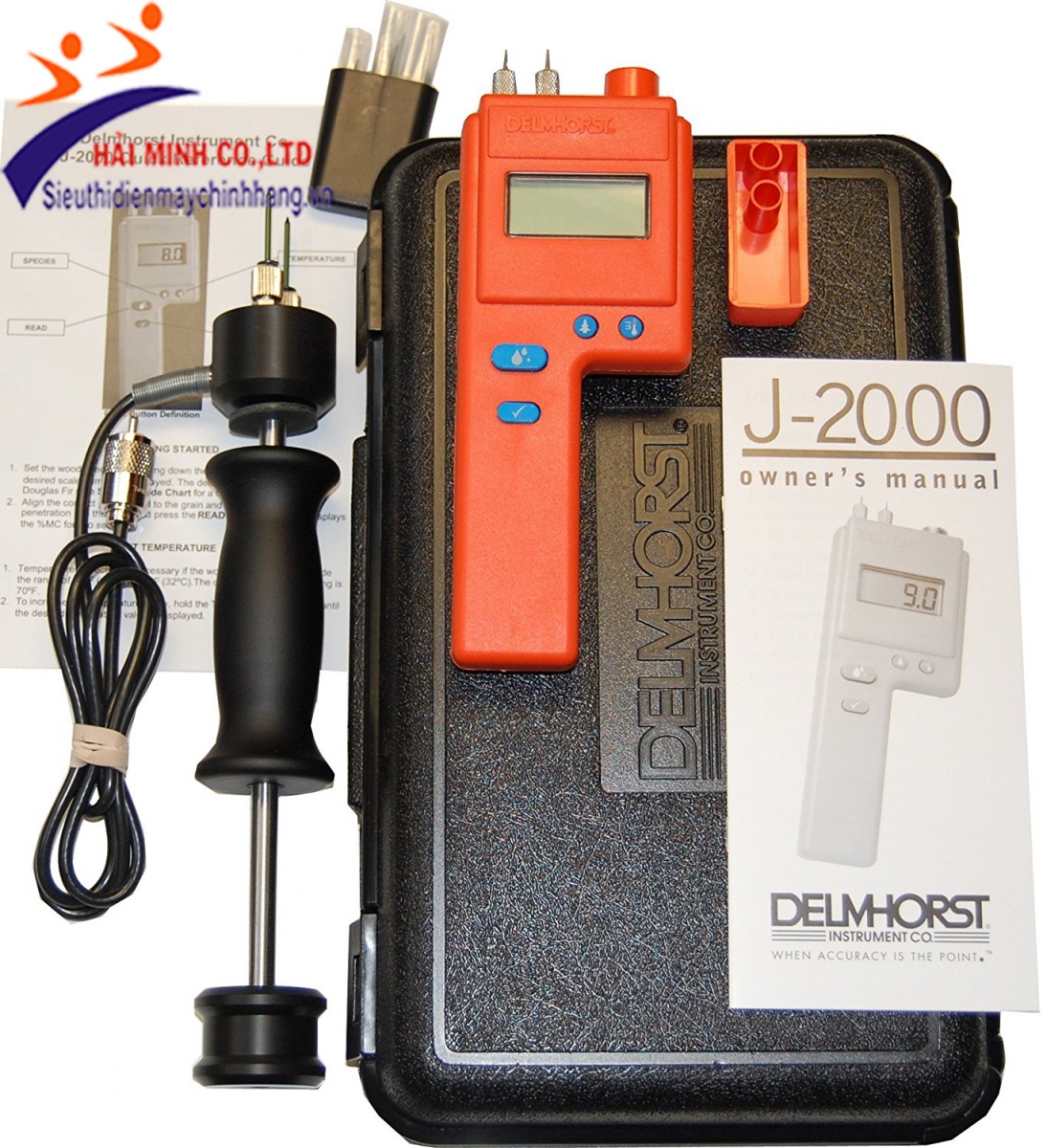 Máy đo độ ẩm gỗ Delmhorst J-2000 và hộp phụ kiện