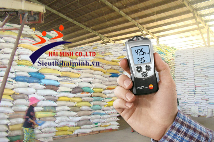 máy đo nhiệt độ độ ẩm trong kho chứa lúa gạo