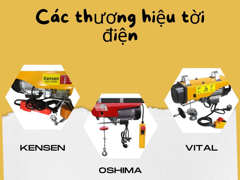 Các thương hiệu tời điện phổ biến trên thị trường