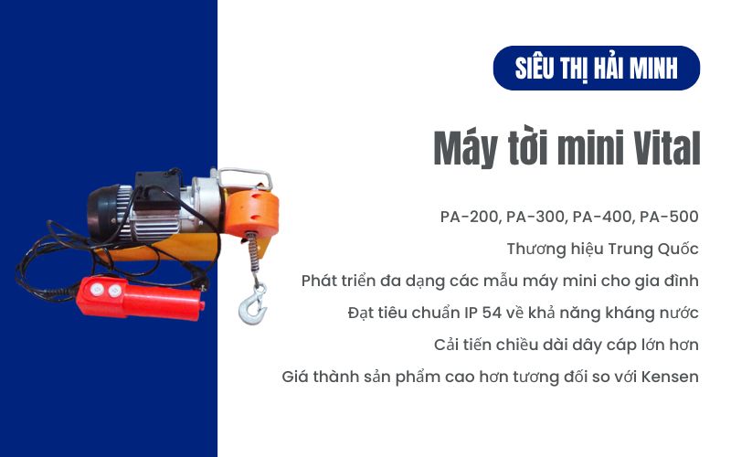 Máy tời mini Vital PA-200, PA-300, PA-400, PA-500