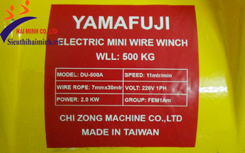 thông số Máy tời treo Yamafuji DU-500A
