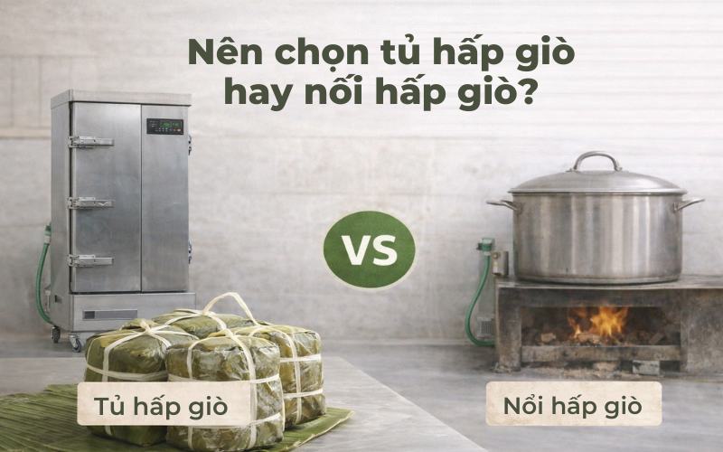 Nên chọn tủ hấp giò hay nồi hấp giò?