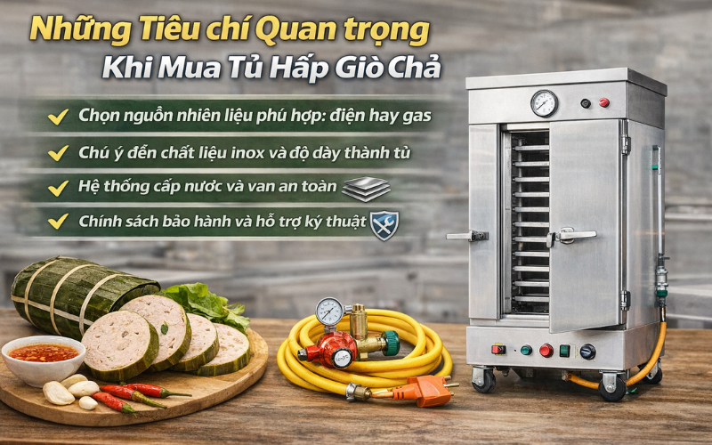 Những tiêu chí quan trọng khi mua tủ hấp giò chả