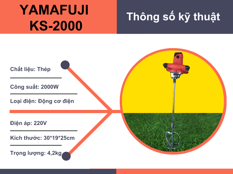 Thông số kỹ thuật của máy khuấy sơn Yamafuji KS-2000