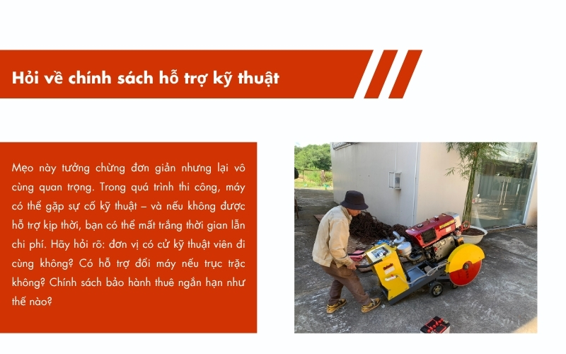 Hỏi về chính sách hỗ trợ kỹ thuật