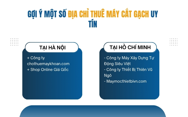 Gợi ý một số địa chỉ thuê máy cắt gạch uy tín