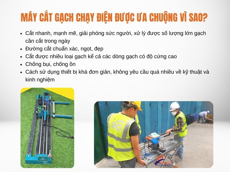 Máy cắt gạch chạy điện được ưa chuộng vì sao