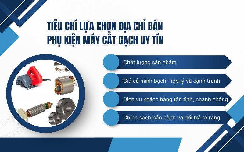 Tiêu chí lựa chọn địa chỉ bán phụ kiện máy cắt gạch uy tín