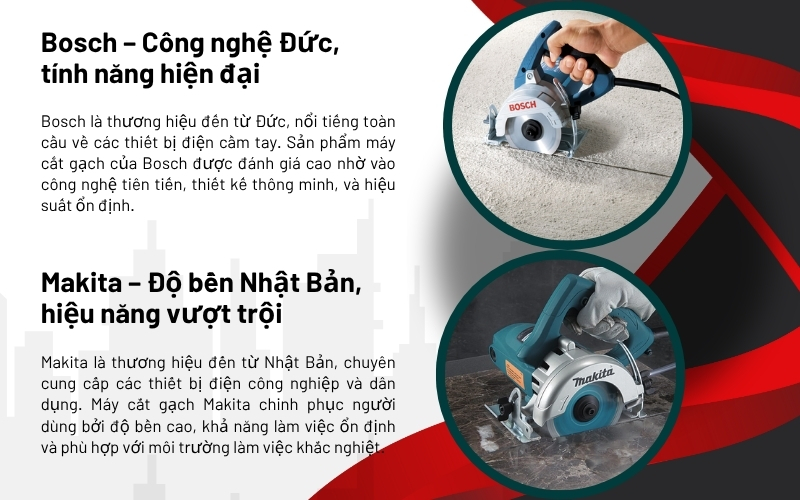 Tổng quan về thương hiệu Bosch Và Makita