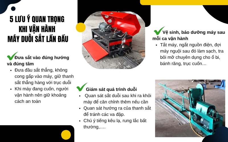 5 lưu ý quan trọng khi vận hành máy duỗi sắt
